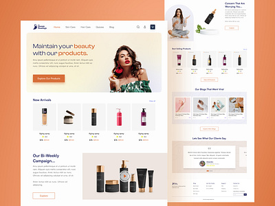 Beauty Product Website beauty product beauty products cosmetics ecommerce ecommerce website landing page landingpage skin care skincare ui ui design user experience user interface ux ux design ux ui ux ui design web design website website design