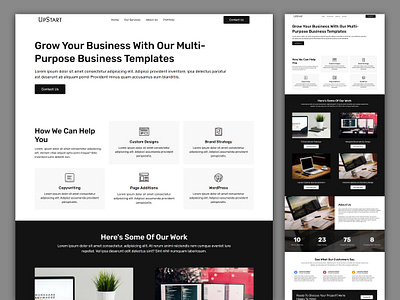 UpStart - Multipurpose Website Template html template htmlcss landing page ui design web design web development website website template