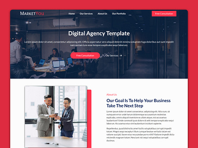 MarketYou - Multipurpose Website Template html template htmlcss landing page ui design web design web development website website template