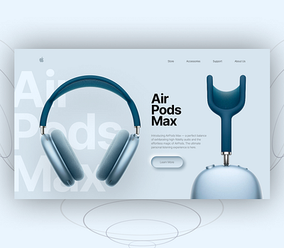 Concept Apple Air Pods Max apple creative design digital figma homepage interface landing landing page minimalism site ui uidesign uiux ux uxdesign web web design webdesign website