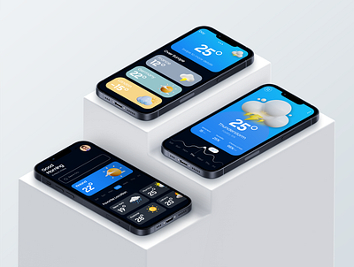 Weather forecast - Mobile App Deisign animation app design classic ui clean ui design design iamhosenrahman mobile mobile app mobile app design mobile design mobile ui motion design snow ui ui design weather weather app weather forecast weather widget web design