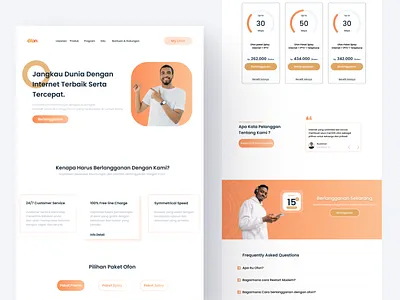 Ofon - Internet Service Landing Page internetservice itprovider landingpage ui ux webdesign