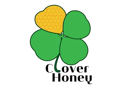 Clover Honey Logo Idea branding design graphic design graphicdesign illustration logo raster vector