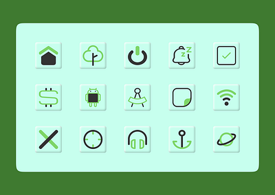 Icon Set (Daily UI - 055) color dailyui dailyuichallenge design figma icons set ui vector