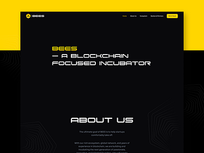 Bees - Blockchain Incubator Landing Page 3d animation branding crypto design ecosystem global graphic design illustration incubator logo network nft startups ui ux web3 webbuilder webflow