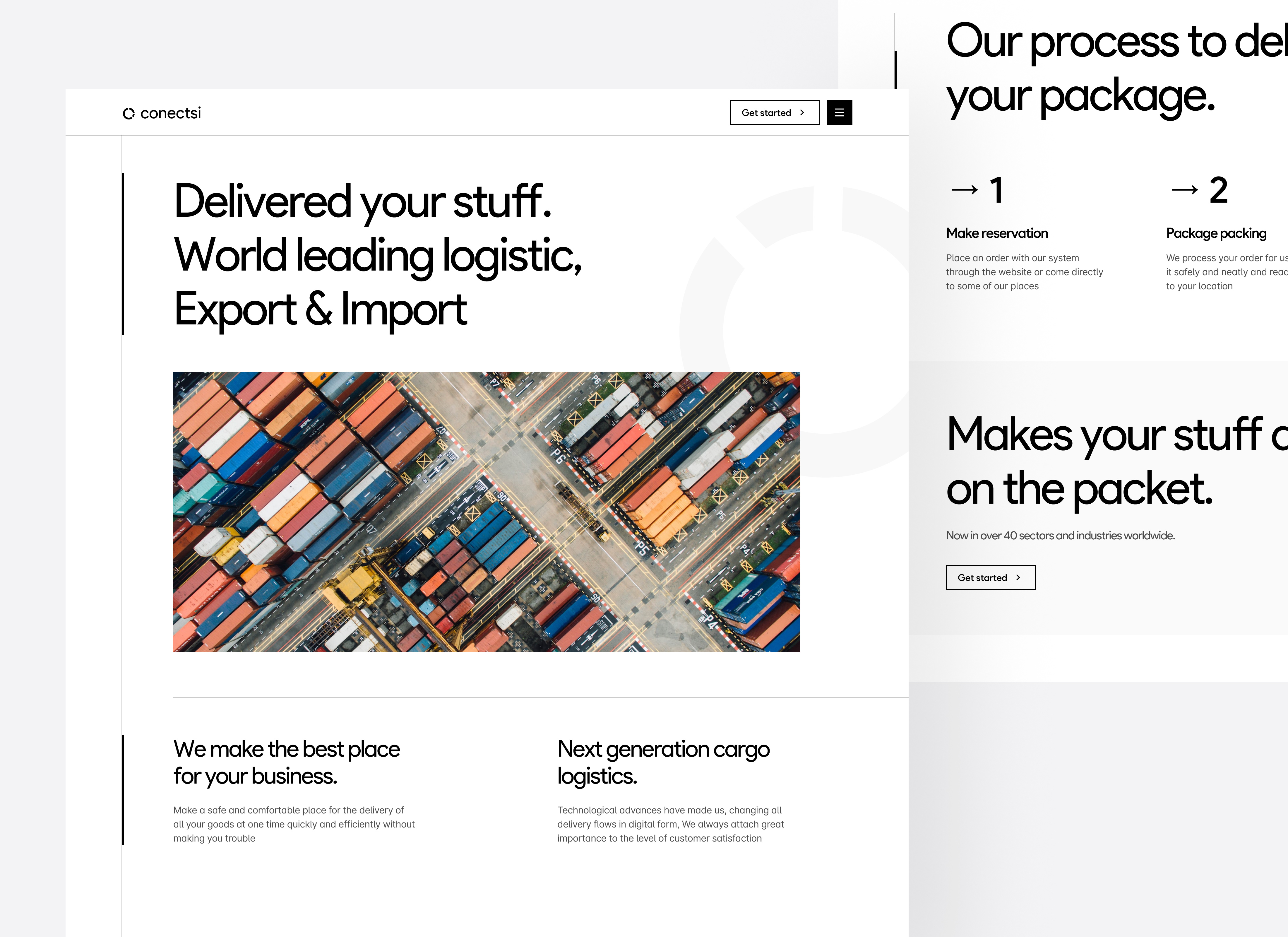 Logistic - Landing page agency black white clean delivery design europe design logistic minimal studio ui user interface ux web design webdesign website