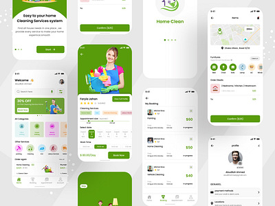 Home clean services mobile app ui design agencey app booking clean clean mobile clean mobile apps cleaning app home home clean home clean services home cleaning app logo mobile mobile app mobile ui mobile ui design repaiaring ui ui design uiux