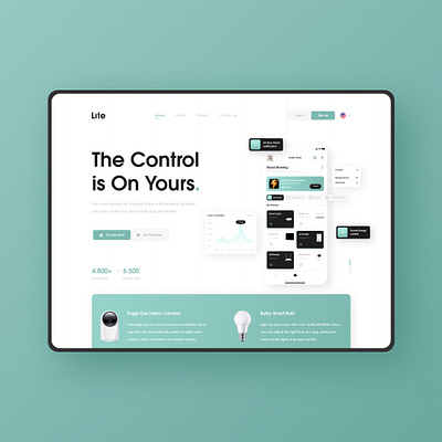 Lite - Smart Home Landing Page graphic design landing page smart home smart home apps ui uiux user interface web design website