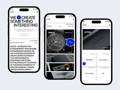 ACTIVO - Creative Agency Mobile agency app app branding design graphic design iphone 14 mobile mobile app mobile design mockup trending uiux website design