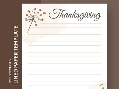 Thanksgiving Lined Paper Free Google Docs Template doc docs document google handwriting letter lined ms notepaper pad paper print printing stationery template templates thanksgiving word writing