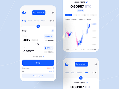 Decentralised Exchange DEX app ui bitcoin cex app convert app crypto app decentralised app decentralized app dex app graphic design minimal app modern app portfolio app swap app trading app transfer app ui ux