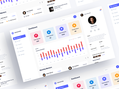 Education Platform - Dashboard UI Design analytics branding clean ui courses daily ui dashboard e learning education education app education dashboard learning learning management system minimal modern online education online learning online school study ui web dashboard