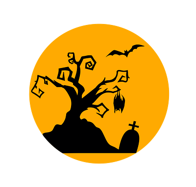 VINTAGE HALLOWEEN TREE AESTHETIC SIMPLE aesthetic bat batman bats black cute drawing funny ghost graves halloween illustration orange pumpkin scary simple tree trees vintage witch