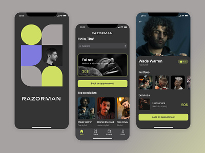 Barber Shop App 🧔🏻 app barber shop beauty bar design figma mobile design ui ux
