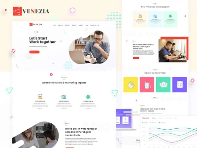 Venezia - Digital Marketing Web Design agency blog branding business corporate creative design digital agency flat illustration logo marketing marketing agency modern page builder portfolio sales page ui ux vector