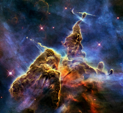 Nebula illustration nebula oil pop art space