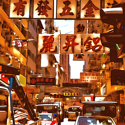 Street Chaos china hong kong illustration neo noir pop art