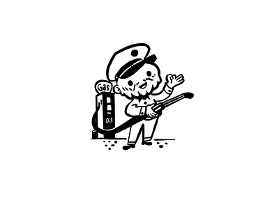Gas & oil mascot illustration retro