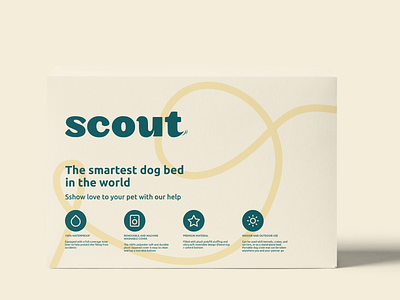 Scout | Logo, brand identity, packaging design bed box box design brand identity branding dogs dogs packaging dribbble label design logo logo design package packaging pets pillow pillow box sleep tail take away typography