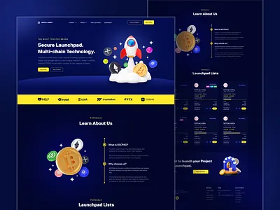 Crypto Launchpad blockchain crypto crypto launchpad crypto website cryptocurrency interface landing landing page launchpad platform token ui ux web web3 website