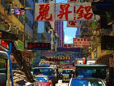 Street Chaos china hong kong illustration neo noir pop art