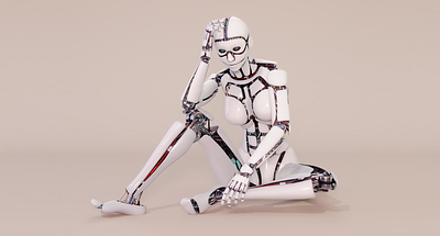 Robot girl 3d animation character girl graphic design robot
