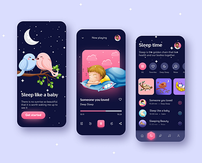 Sleep tracker/ Habit tracker app appdesgn darkmode gradientcolors habittracker selfcare sleeptracker uidesign