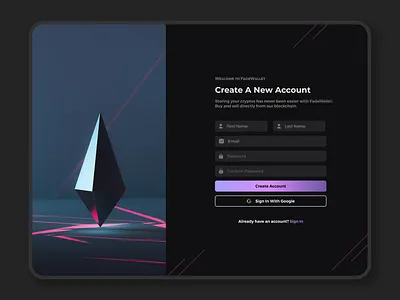 Crypto App Signup Form vers. 2 - #dailyui #001 app branding design graphic design ui ux vector