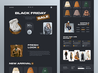 Outfits - Landing Page Design for Black Friday black black friday black friday sale clothing deals design discount ecommerce fashion fashion website friday sales landing page minimal offer outfits product landing sale sales tranding webdesign