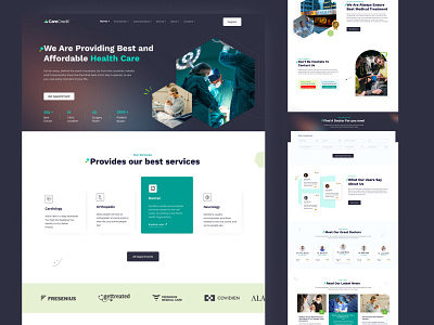 CereCredit - Medical Landing page booking doctor consultation doctor health app healthcare hospital hospital app landing page medical medical app medical care medical website landing page medicine medicine product online healthcare patient pharmacy website landing page uiux website design