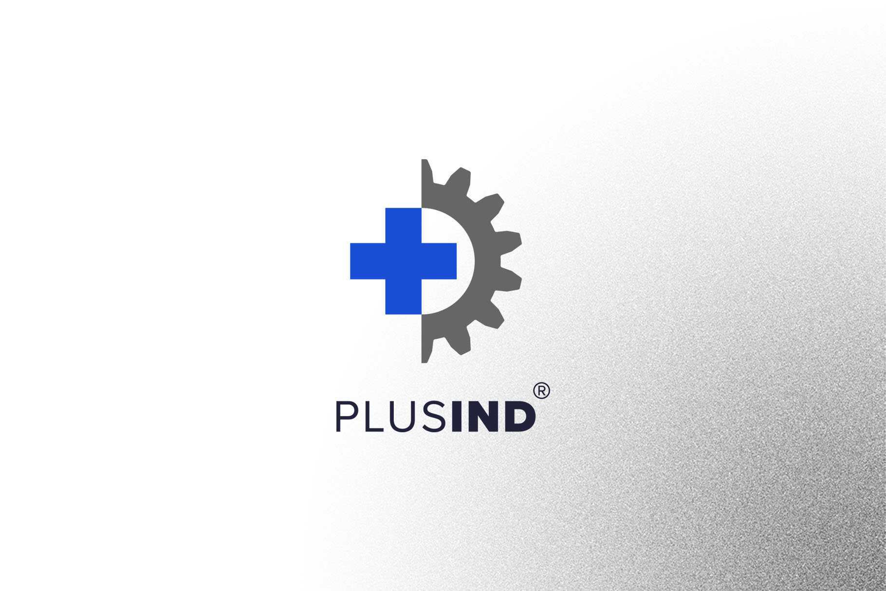 PlusInd Industrial Maintenance Company brand branding company creative equipment factory industrial logo machinery maintenance minimalist parts production simple tools