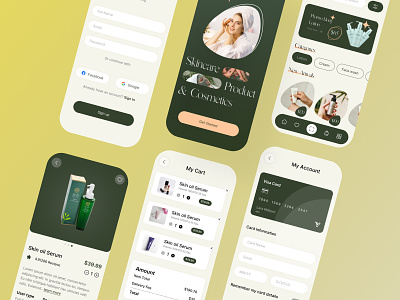 Skinria : Beauty Product eCommerce App beauty beauty app cbd clinic cosmetic cosmetics doctor ecommerce fasion app hair makeup oil saloon skin skin care app skincre spa store ui wellness