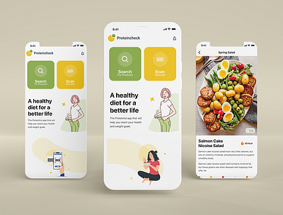 Proteincheck design minimal mobile app ui ux