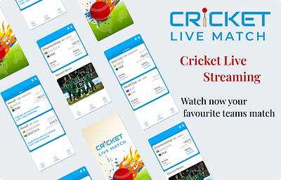 Live Cricket Streaming app branding design illustration ui ux