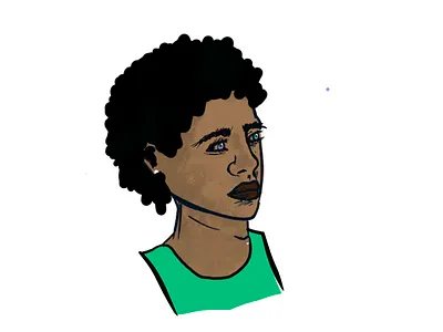 Afro inky sketch woman afro black female illustration illustrator portrait procreate sketch woman