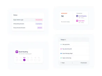 Task & Event Widgets app design ui widgets
