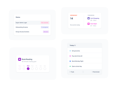 Task & Event Widgets app design ui widgets