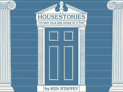 HOUSESTORIES Branding Expansion architecture branding column door historic illustration lettering pediment typography