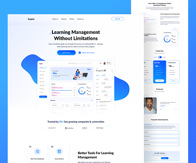 SaaS E-Learning Platform b2b dashboard e learning ed landing landing page learning landing page nft saas ui designs ux design