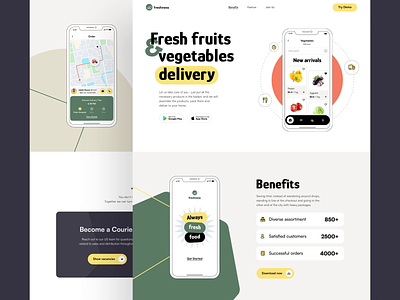 The freshness home page interaction app best home page animation best home page interaction delivery food design food fresh delivery motion motion design product page animation product page design product page interaction ui ux website