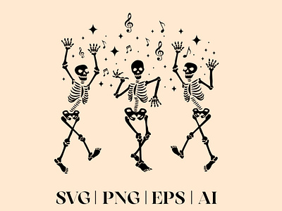 Dancing Skeleton For Halloween, Retro Dancing Skeleton bones dance dancer death design graphic design illustration png skull svg vector