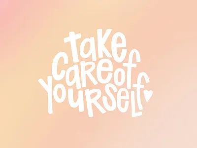 take care 💕 digital art digital lettering illustration lettering procreate self care typography