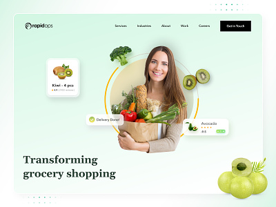 Reinventing Omnichannel Grocery Shopping Experience branding business case study food grocery grocery store products rapidfresh rapidshop shopping ui website