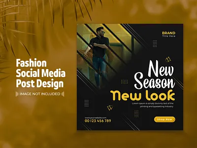 Fashion Social Media Post Template Design discount