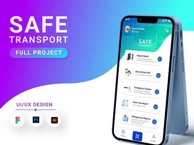Safe Transport | UI/UX Design. admin panel apps best ui branding clean design figma five pixel graphic design mobile apps projects qr code safe transport travel typography ui ux website