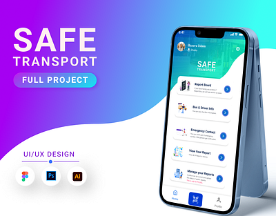 Safe Transport | UI/UX Design. admin panel apps best ui branding clean design figma five pixel graphic design mobile apps projects qr code safe transport travel typography ui ux website