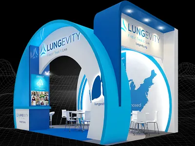 Lungevity 4x6 Exhibition Booth 3d 4x6 booth branding charity design event exhibition expo fundraiser idea show space