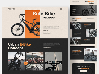 Electric Bike - Product Landing Page (Light Version) dark design header home page interface landing page landingpagedesign light minimal product product design product page ui uiux ux vintage web web design webdesign website