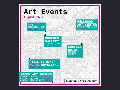 Louisville Art Directory Weekend Art Map art branding design directory gallery graphic design guide map ui web design