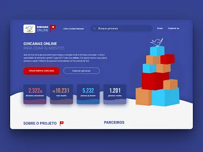 Hero do site da Gincana online design hero interface landing page ui ui designer user experience ux ux designer uxui